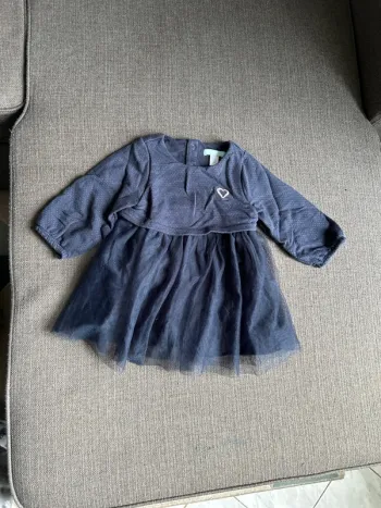 Robe manche longues avec taille bébé fille, obaibi 9 mois