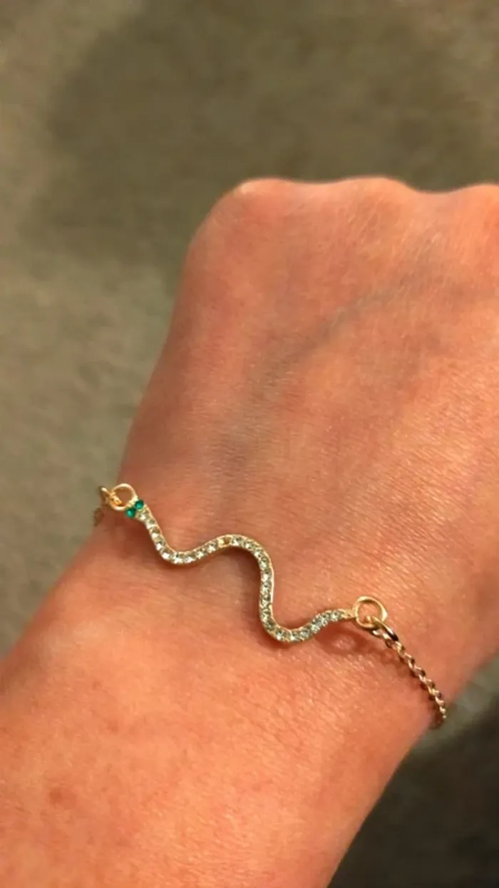 Bracelet forme de serpent doré, femme - photo numéro 2