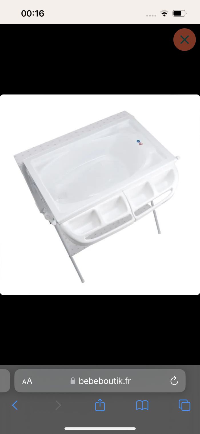 Table à langer pliable avec baignoire - photo numéro 2