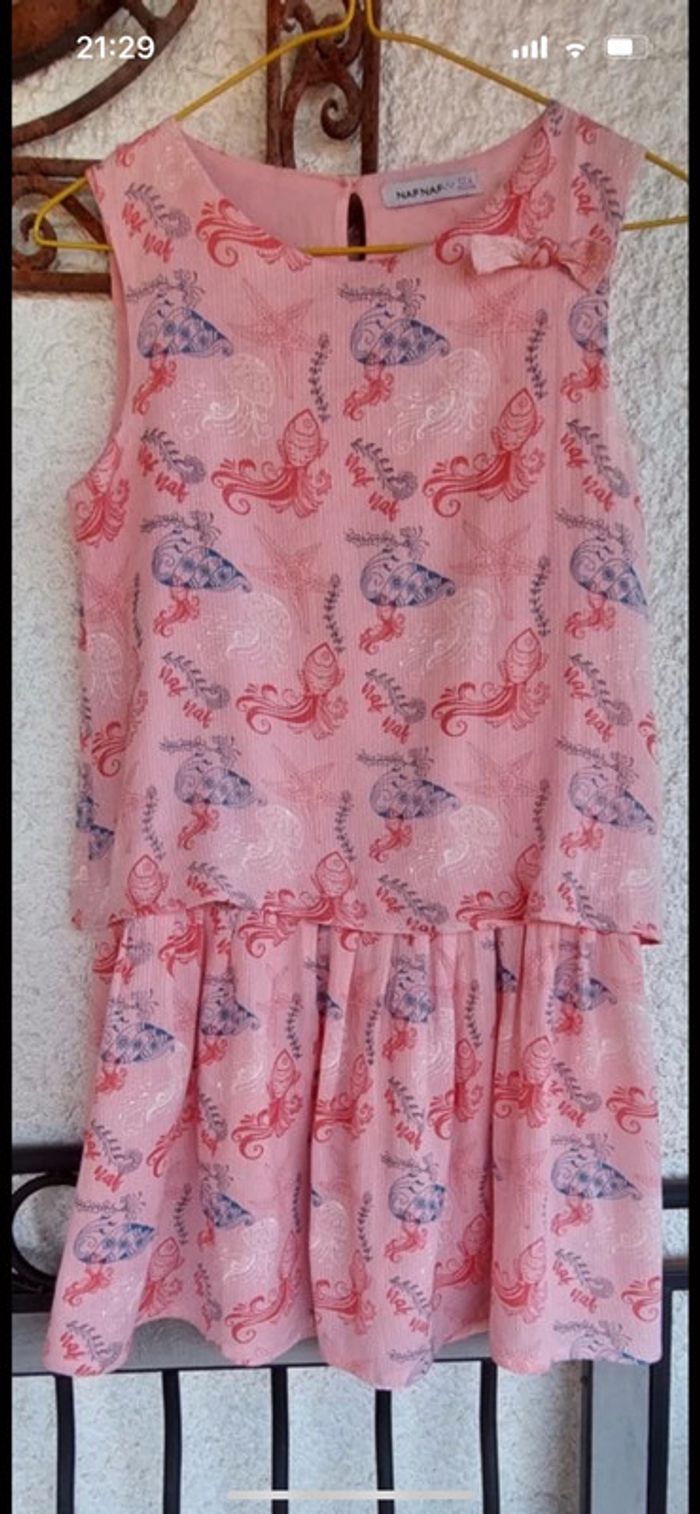 Jolie robe d’été rose sans manches Naf Naf T. 12 ans/152 cm fille neuve - photo numéro 13