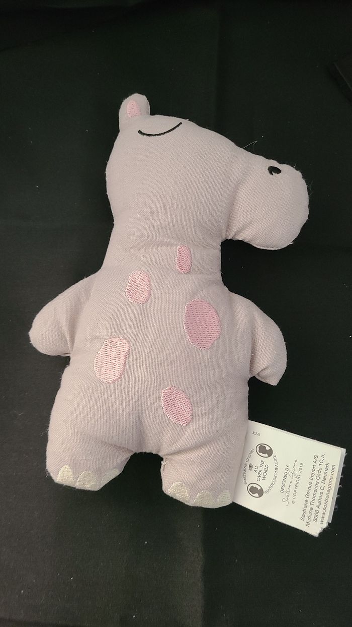 doudou hippo gris taches rose sostrene green - photo numéro 4