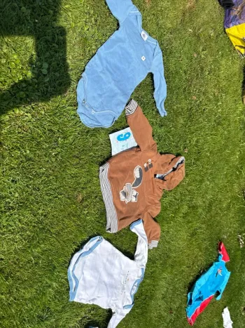 Lot d’un pull à capuche obaibi  2 bodies petit bateau  9 mois