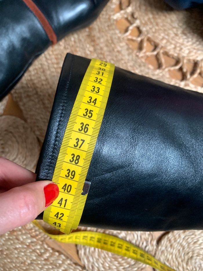 Superbe botte en cuir véritable noir Vintage | Pointure 38 - photo numéro 10