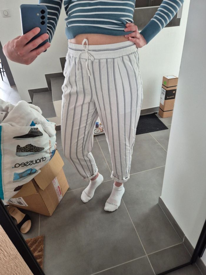Pantalon tissus lin vero moda - photo numéro 5