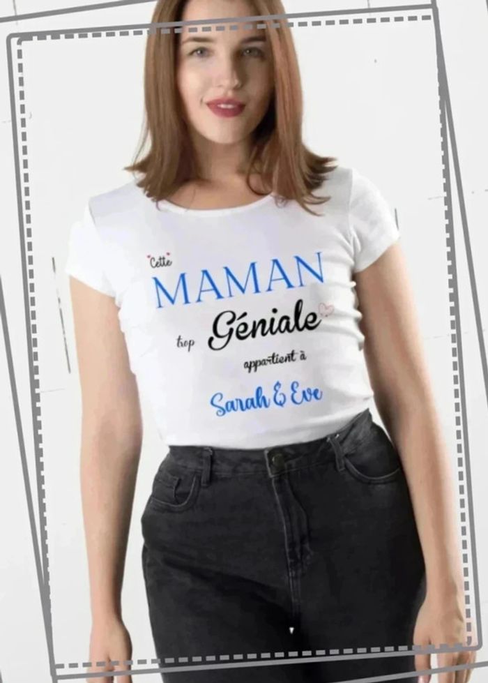 T-shirt "Cette Maman trop Géniale appartient à" - Cadeau Unique pour la Fête des Mères