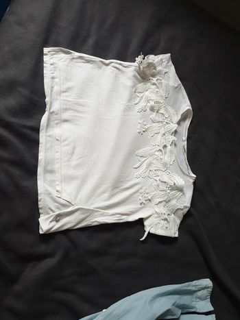 Top Tee-shirt manches courtes blanc fille marque Teddy Smith taille 12 ans