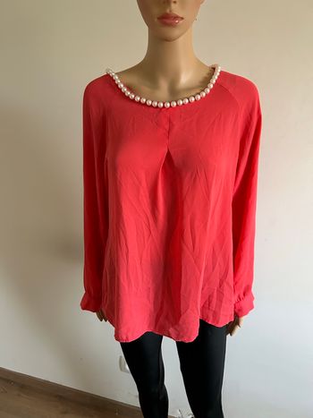 Blouse rose corail à manches longues JS Millenium taille L état satisfaisant (avec défaut)