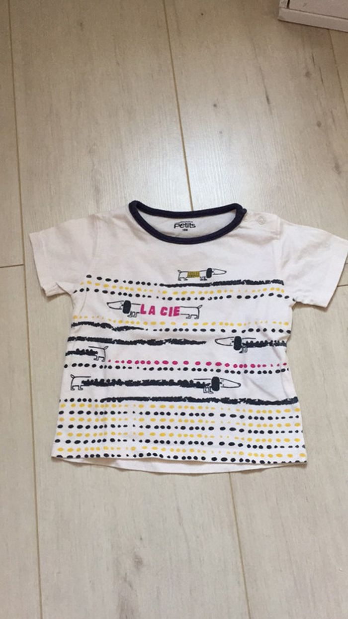 Tee shirt la compagnie des petits 18 mois jaune et bleu