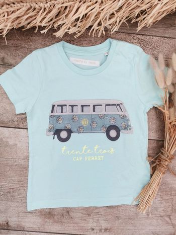 🍓Teeshirt vert d'eau cap ferret combi 12/18mois🍉