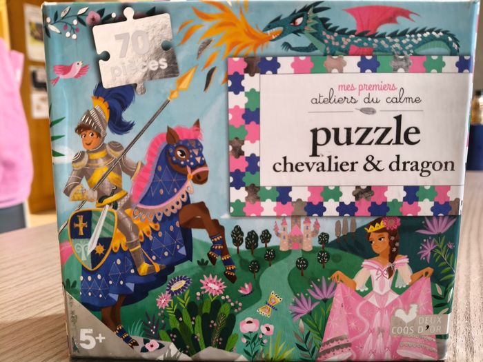 Puzzle chevalier et dragon - complet parfait etat