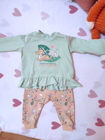 Ensemble bébé fille - Bambi - 62/68 cm - Très bon état - Disney