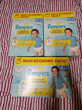 3 maxi packs Pampers premium protection taille 5