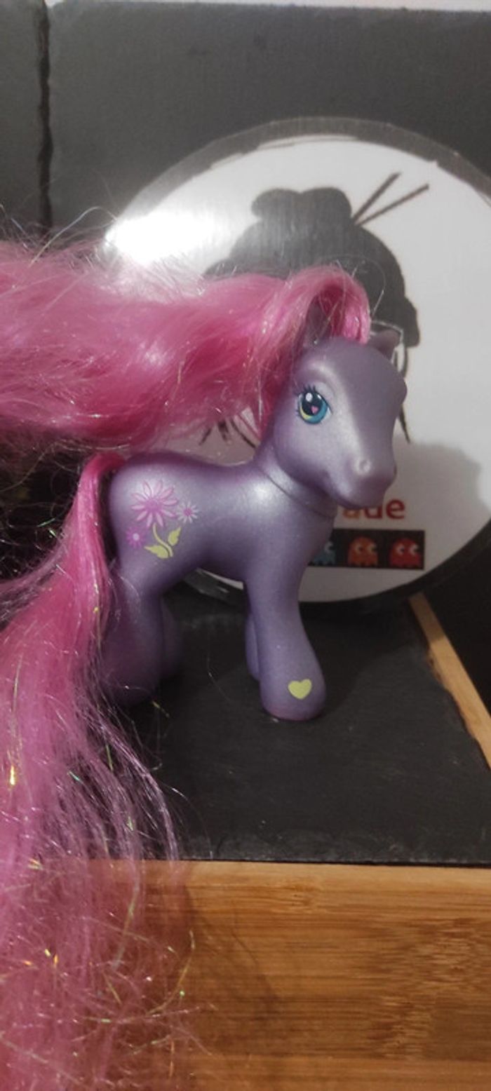 Vintage G3 My Little Pony mein kleines Poney petal blossom Fleur Violet Flower - photo numéro 2