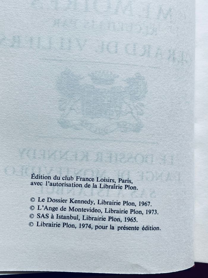 SAS Mémoires recueillis par Gérard de Villiers - photo numéro 3
