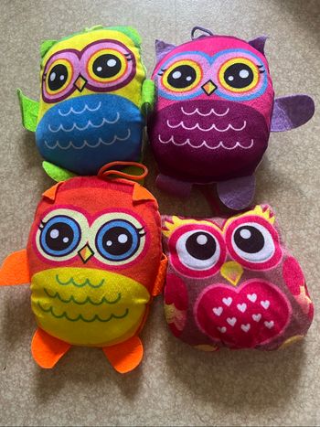 Lot 4 peluches hibou