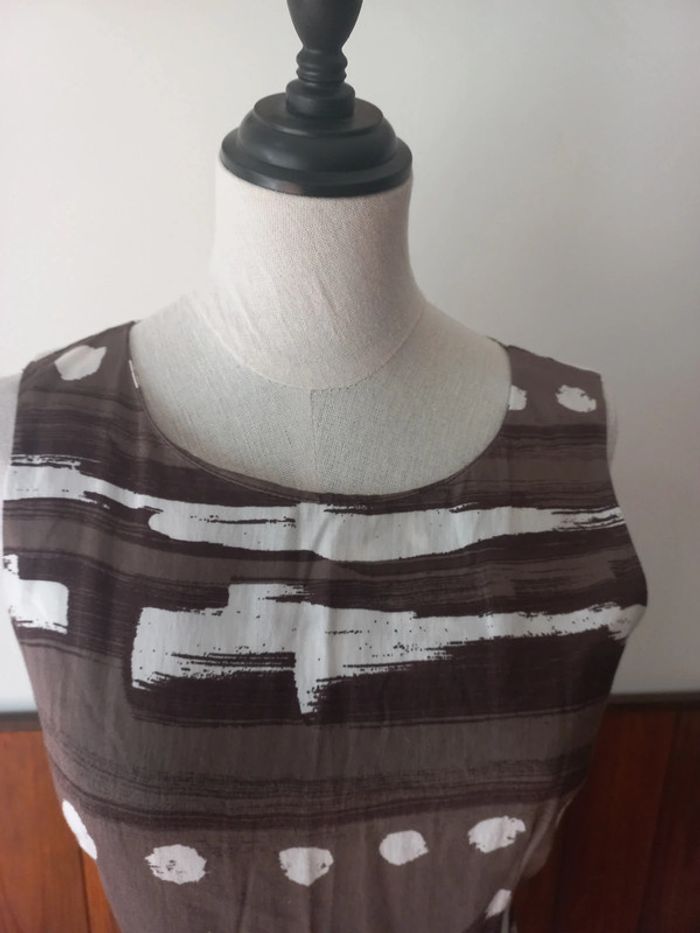 Robe marron motif blanc - photo numéro 3