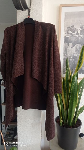 Veste longue marron chocolat taille M en tbe