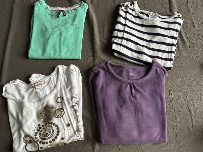 Lot de 4 t-shirts manches longues petite fille « Orchestra »