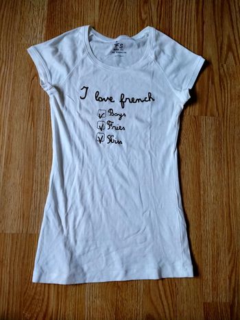 Tee shirt blanc i love french. Kiabi
Taille 36