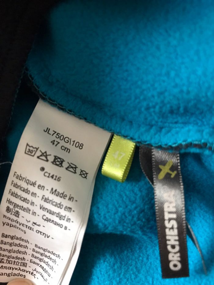 Bonnet avec cache oreille polaire bleu bébé 12 mois - photo numéro 4