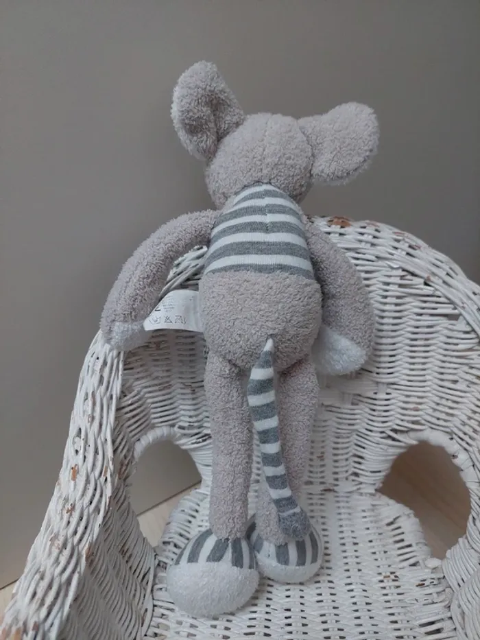 Nicotoy - peluche doudou souris grise buromac - photo numéro 4