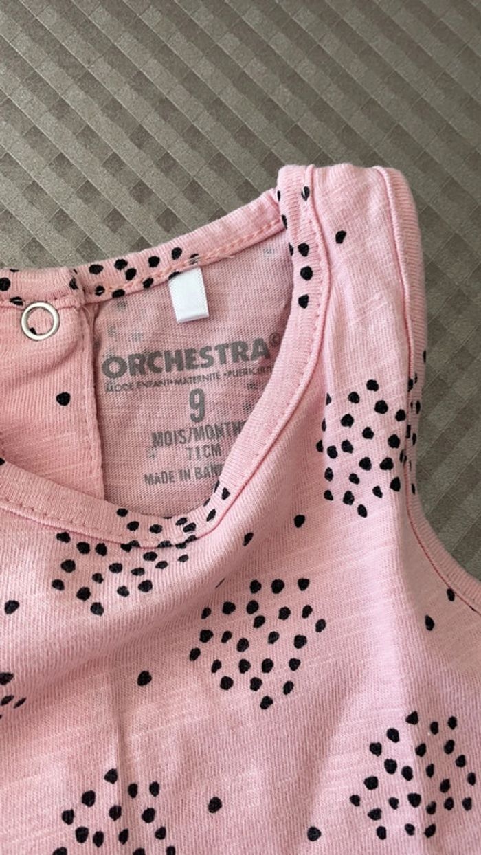 Robe d été rose à motif noir 9 mois - photo numéro 3