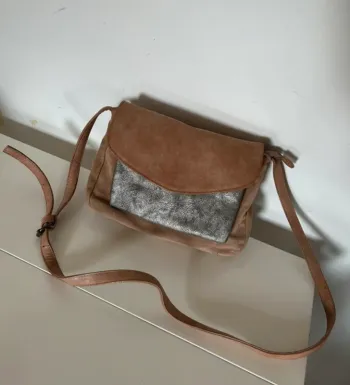 Crazy lou sac à main, bandoulière beige/argenté