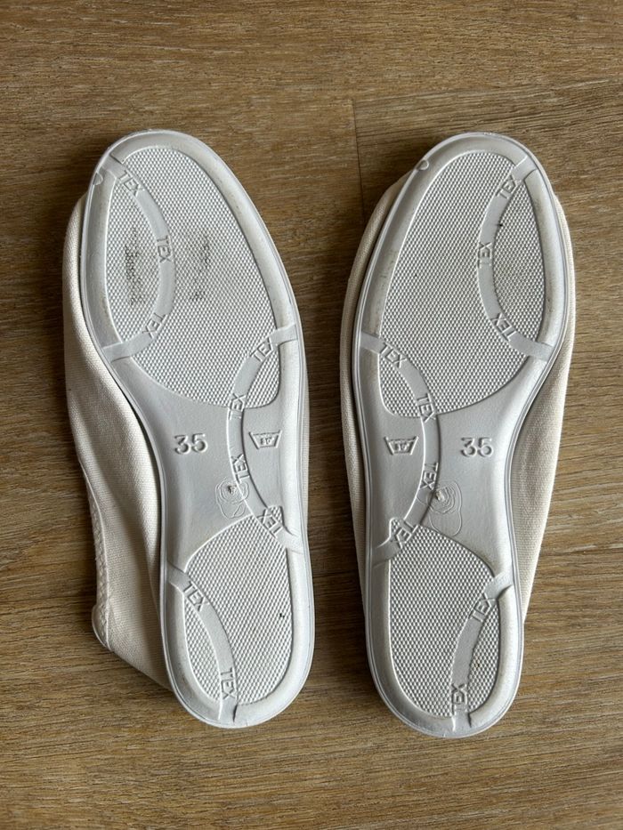 Chaussons de gymnastique/danse blancs TEX – pointure 35 - photo numéro 2