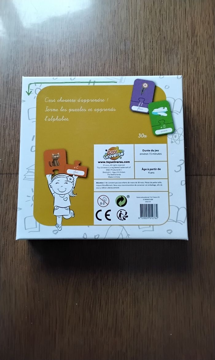 Puzzle  de  l  alphabet,  c'est  chouette  d  apprendre  ,Toy  Universe  ,30 Puzzle  ,4 ans - photo numéro 2