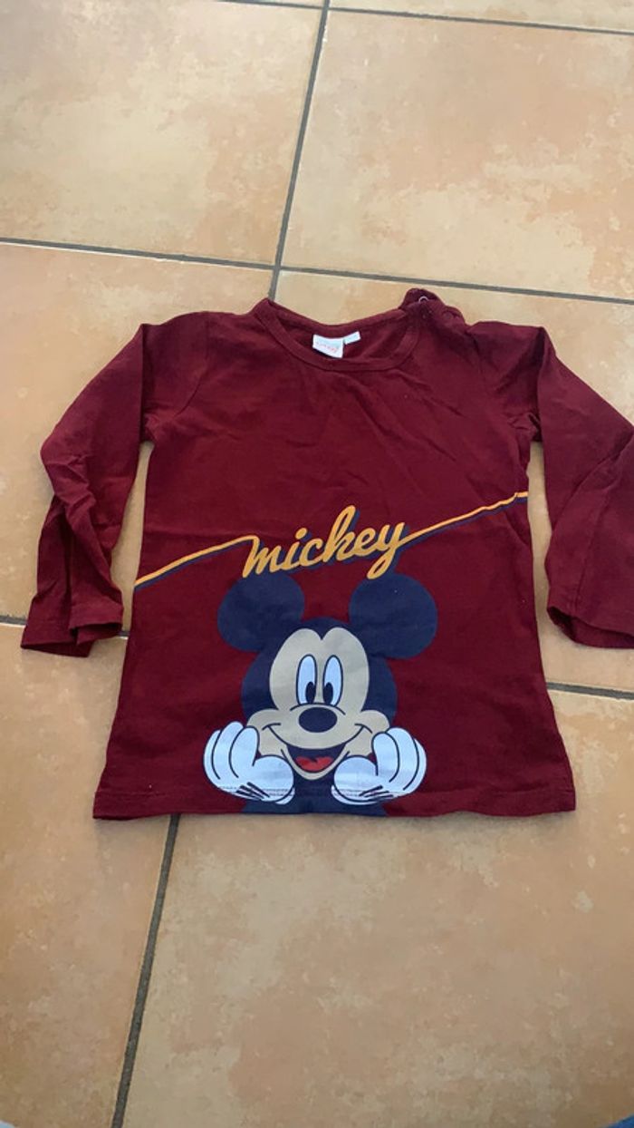 T-shirt manches longues mickey 3 ans