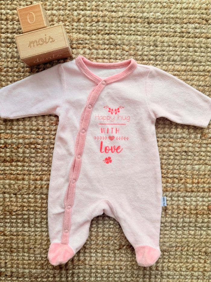 Pyjama velours P’tit bisou Naissance / 50cm