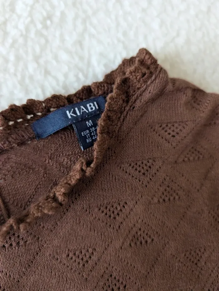 🤎 T-shirt manches longues marron à motifs - M - photo numéro 3