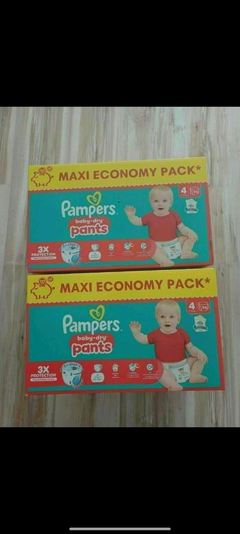 2 cartons pampers taille 4 pants