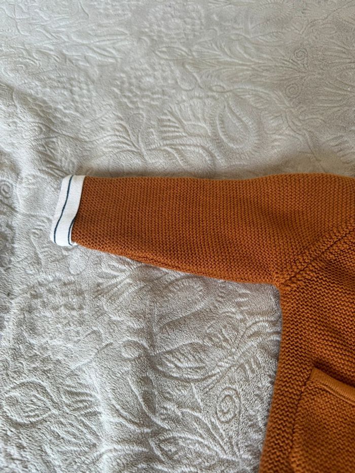 Gilet en tricot point mousse badge brodé ourson pour bébé garçon 3 mois Orchestra - photo numéro 4