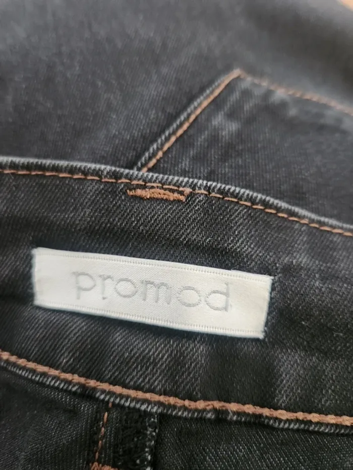 Jean foncé coupe droite couture marron taille 40 Promod - photo numéro 6