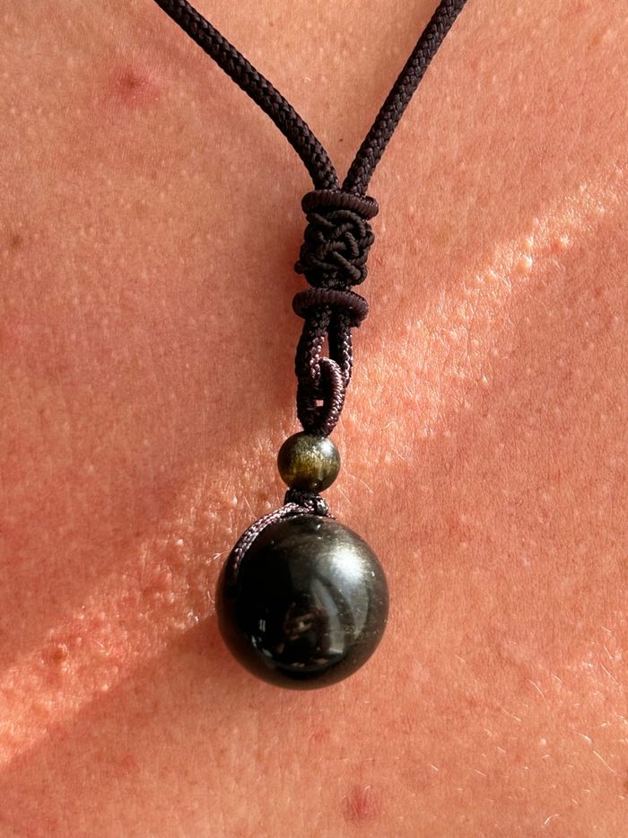 Collier en obsidienne noire – Protection & Ancrage