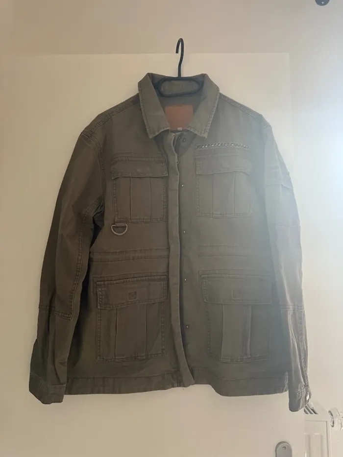 Veste en jean kaki Only type militaire