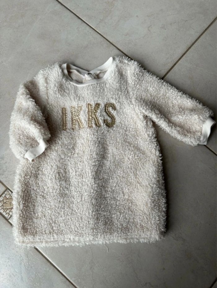 Robe peluche crème IKKS
