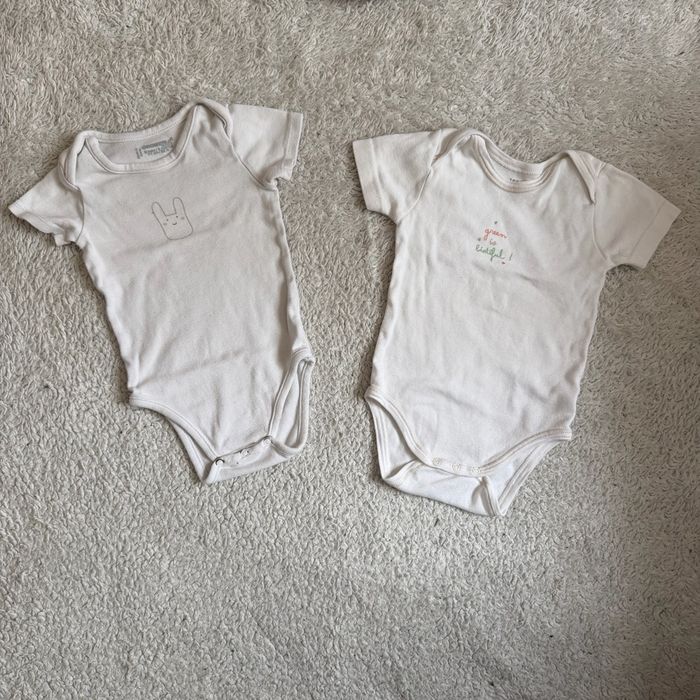 Lot de 2 bodies manches courtes mixtes - T9mois - orchestra et tex baby - photo numéro 2