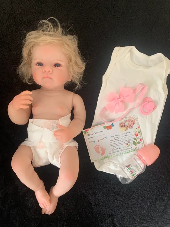 Bébé Reborn réaliste de 48 cm en vinyle souple