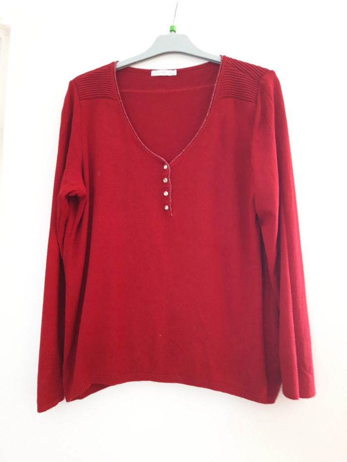 Pull rouge taille L - photo numéro 3