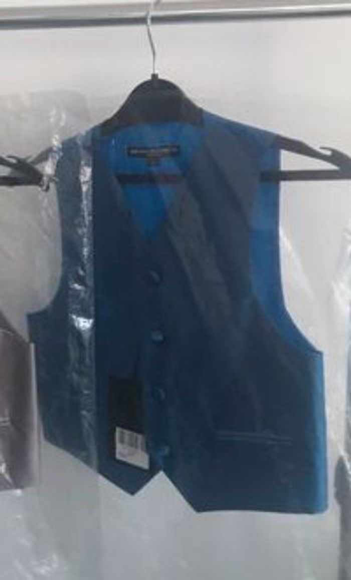 Gilet bleu de cérémonie (sans cintre) - photo numéro 3