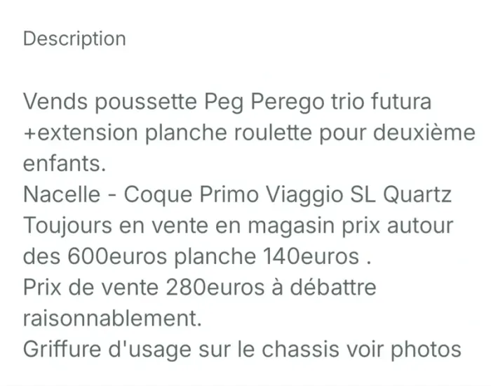 Pousette peg perego futura + extension planche a roulette second 2eme enfants - photo numéro 12