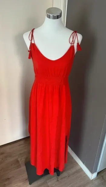 Promod robe longue été rouge orange, taille M/38