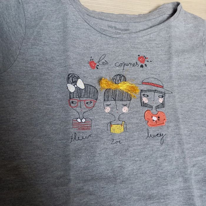 Tee shirt gris les copines - photo numéro 2