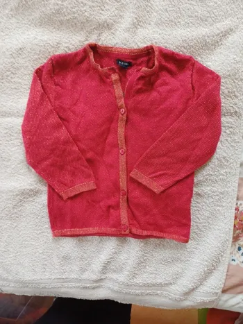 Gilet fushia et doré 24 mois
