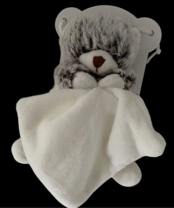 ❤️B3835 Doudou Mouchoir Ours Babynat Baby Nat Les Flocons Marron Chine Blanc