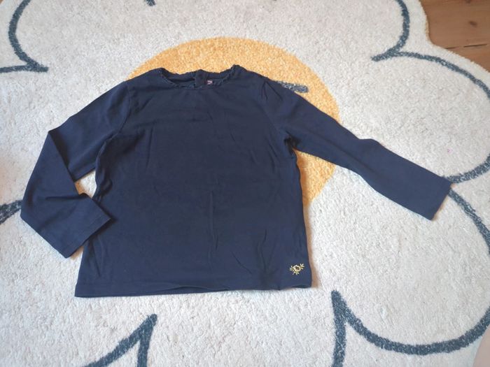 T-shirt manches longues bleu marine sergent major 5 ans col ruffle