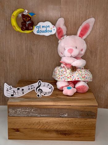 Doudou musical 🎶 lapin oiseau tex