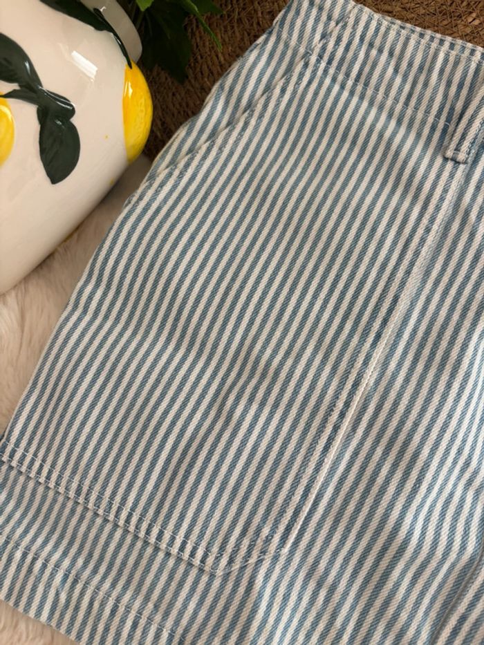 Mini jupe Mango en jean rayée taille S - photo numéro 3